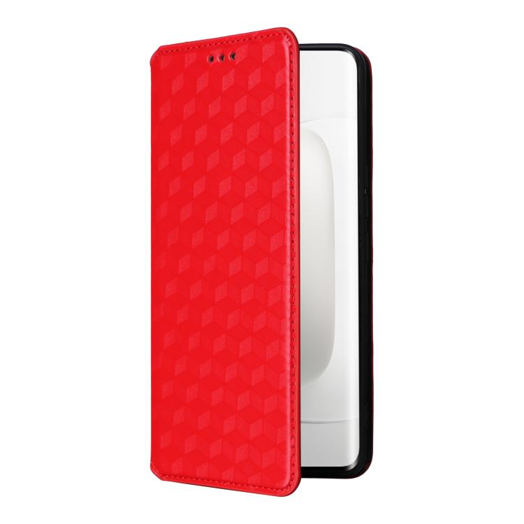 For Honor 300 Pro 5G Cubic Grid Texture Flip Leather Phone Case