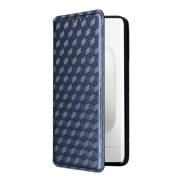 For Honor 300 Pro 5G Cubic Grid Texture Flip Leather Phone Case