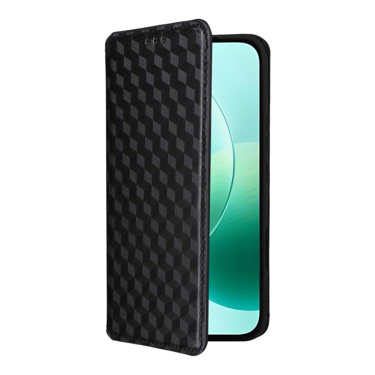 For Honor 400 Lite Global Cubic Grid Texture Flip Leather Phone Case