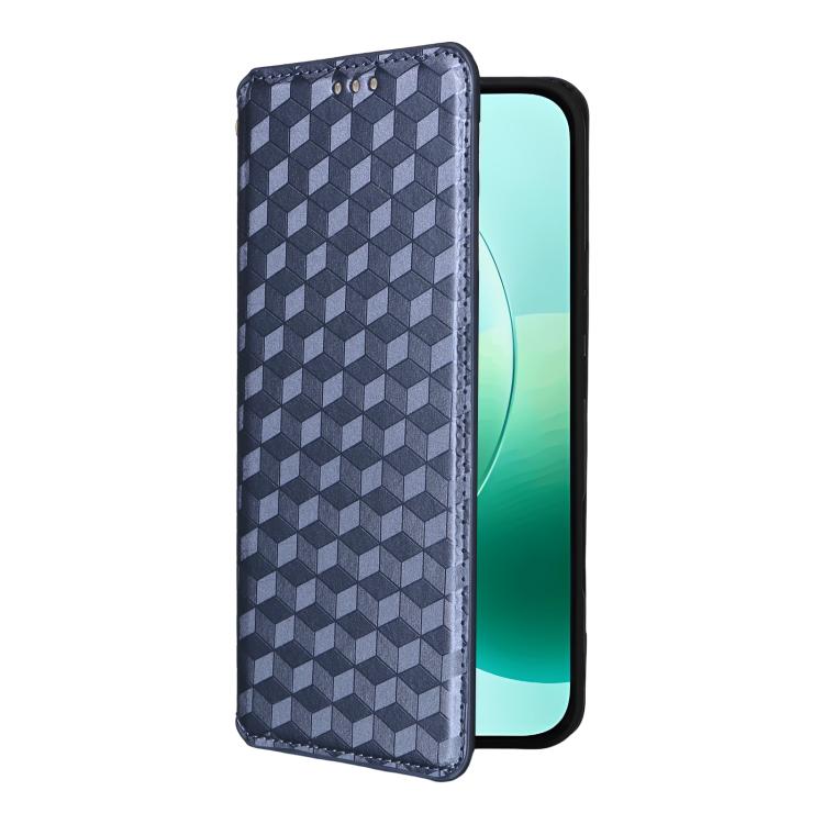 For Honor 400 Lite Global Cubic Grid Texture Flip Leather Phone Case