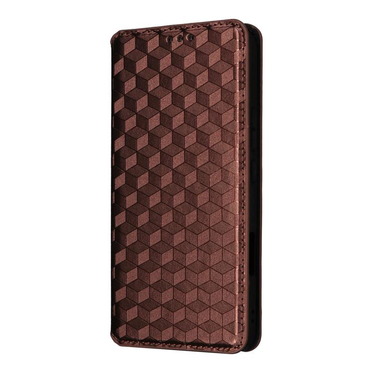 For Honor 400 Lite Global Cubic Grid Texture Flip Leather Phone Case