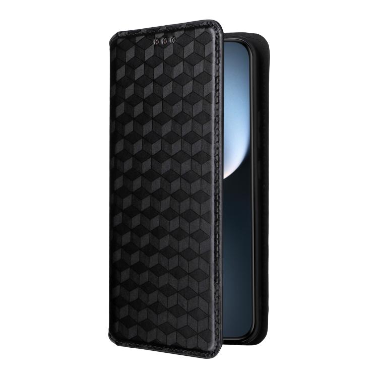 For Honor Magic7 5G Cubic Grid Texture Flip Leather Phone Case