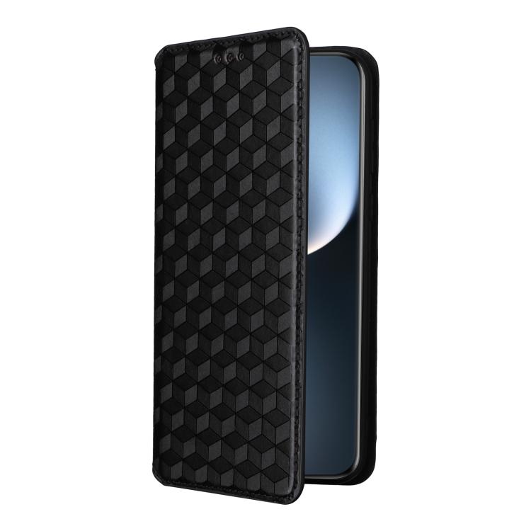 For Honor Magic7 Pro 5G Cubic Grid Texture Flip Leather Phone Case
