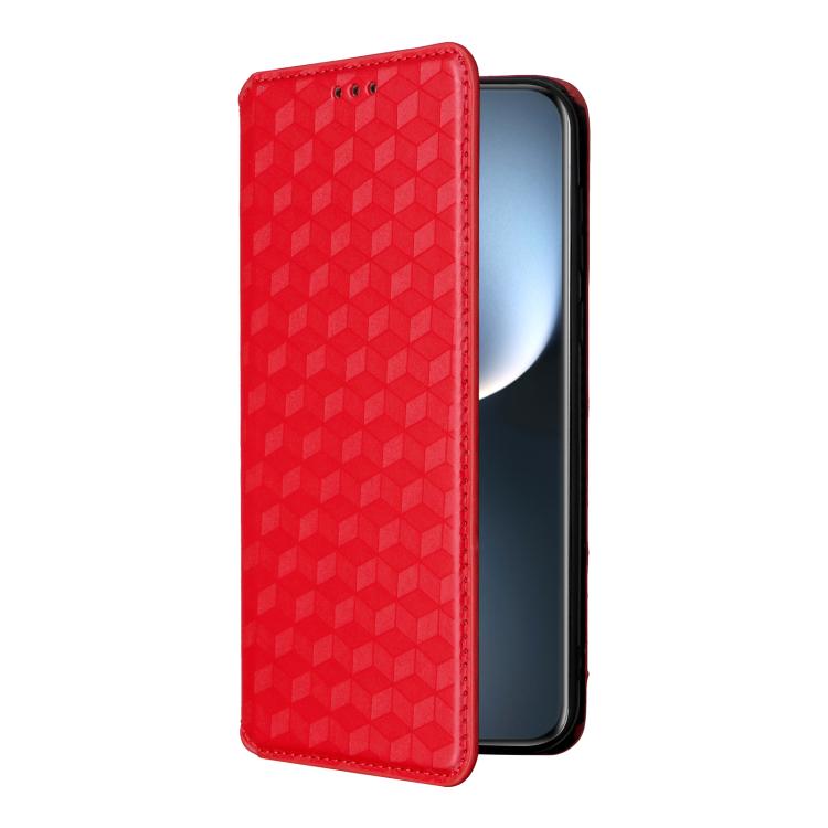 For Honor Magic7 Pro 5G Cubic Grid Texture Flip Leather Phone Case