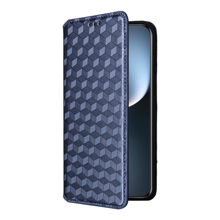 For Honor Magic7 Pro 5G Cubic Grid Texture Flip Leather Phone Case
