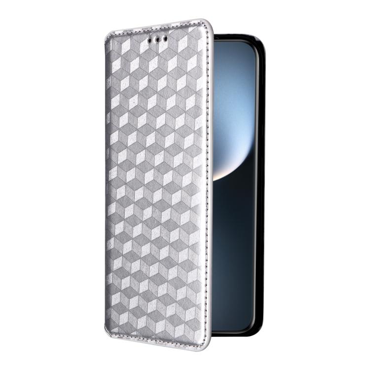 For Honor Magic7 Pro 5G Cubic Grid Texture Flip Leather Phone Case