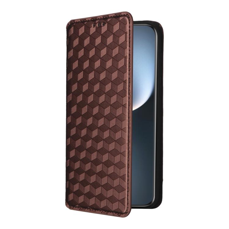 For Honor Magic7 Pro 5G Cubic Grid Texture Flip Leather Phone Case