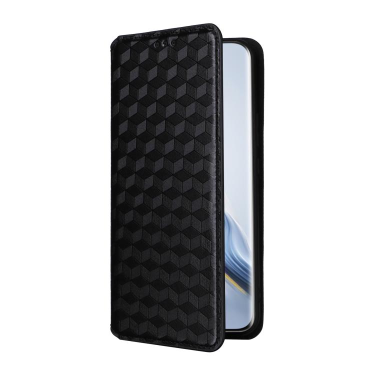 For Honor Magic6 5G Cubic Grid Texture Flip Leather Phone Case