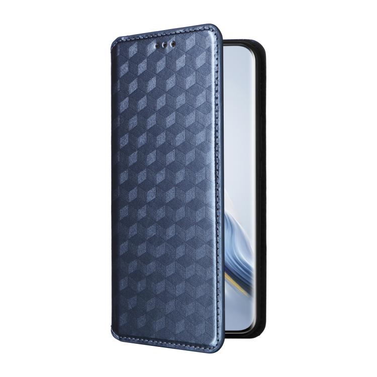 For Honor Magic6 5G Cubic Grid Texture Flip Leather Phone Case