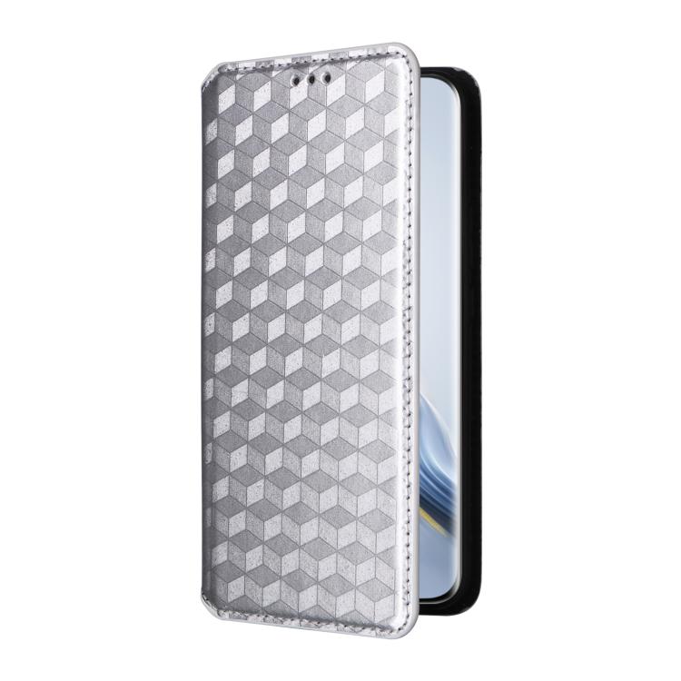 For Honor Magic6 5G Cubic Grid Texture Flip Leather Phone Case