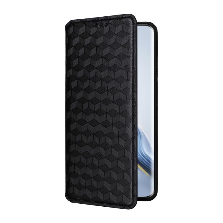 For Honor Magic6 Pro 5G Cubic Grid Texture Flip Leather Phone Case