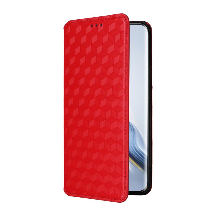 For Honor Magic6 Pro 5G Cubic Grid Texture Flip Leather Phone Case