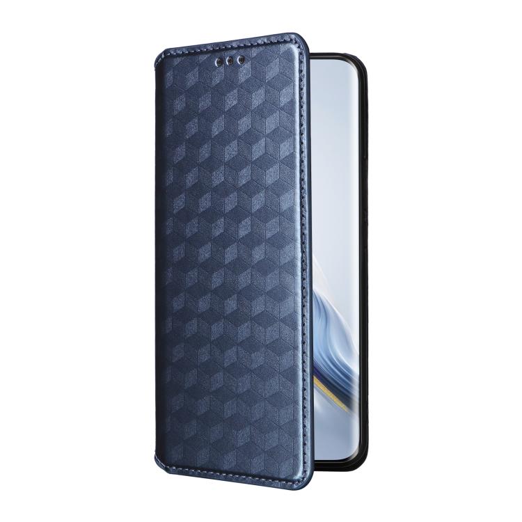 For Honor Magic6 Pro 5G Cubic Grid Texture Flip Leather Phone Case