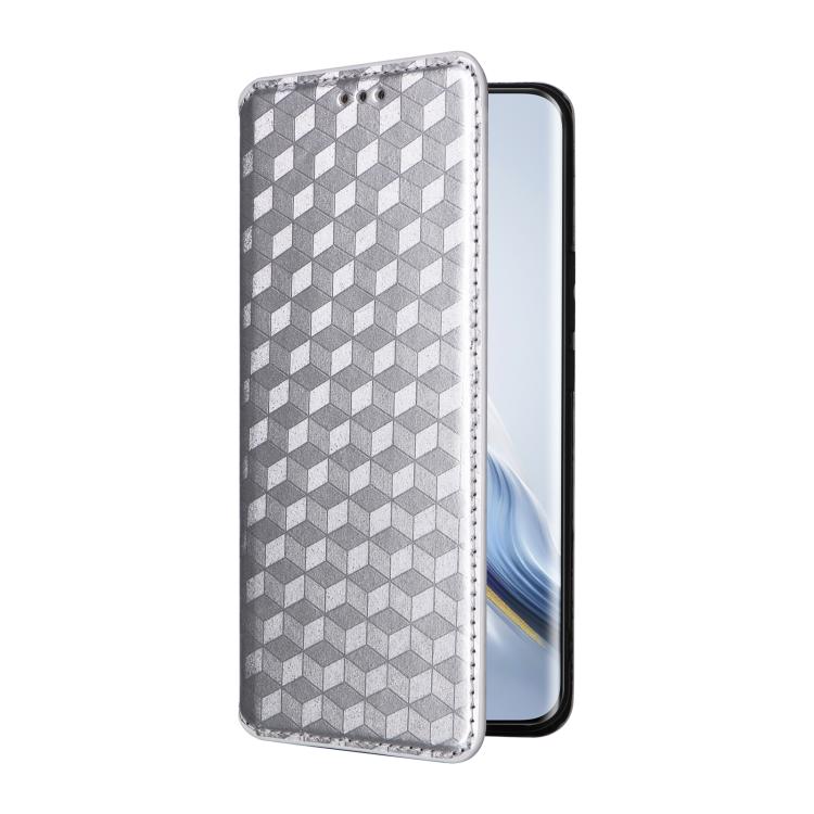 For Honor Magic6 Pro 5G Cubic Grid Texture Flip Leather Phone Case
