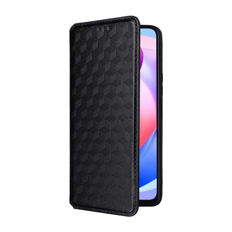 For Honor X6a 4G Cubic Grid Texture Flip Leather Phone Case