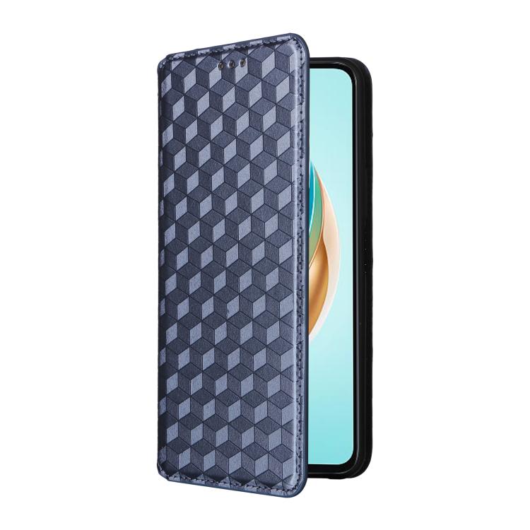 For Honor X6b 4G Cubic Grid Texture Flip Leather Phone Case