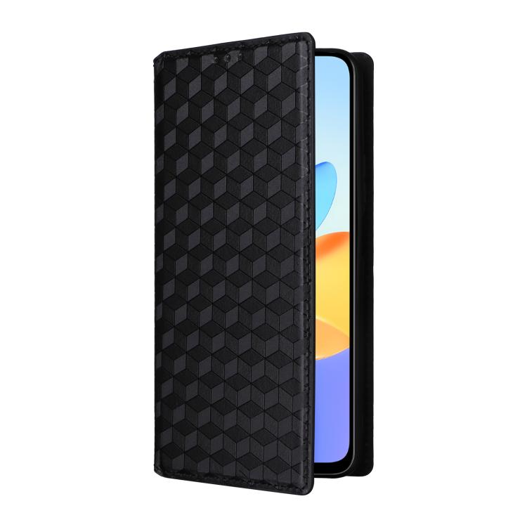 For Honor X7b / Play 50 Plus Cubic Grid Texture Flip Leather Phone Case