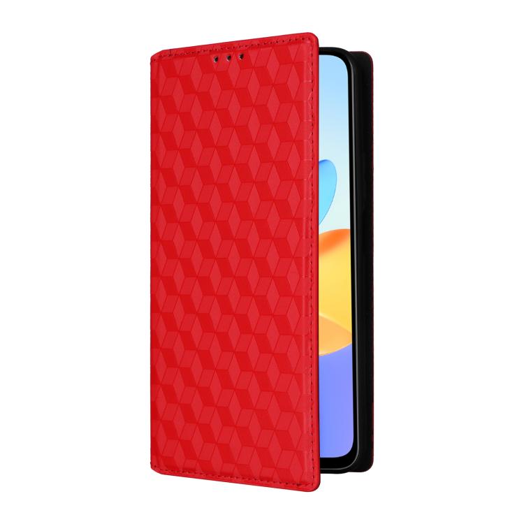 For Honor X7b / Play 50 Plus Cubic Grid Texture Flip Leather Phone Case