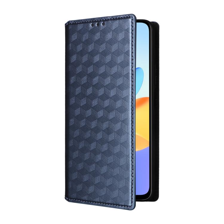 For Honor X7b / Play 50 Plus Cubic Grid Texture Flip Leather Phone Case