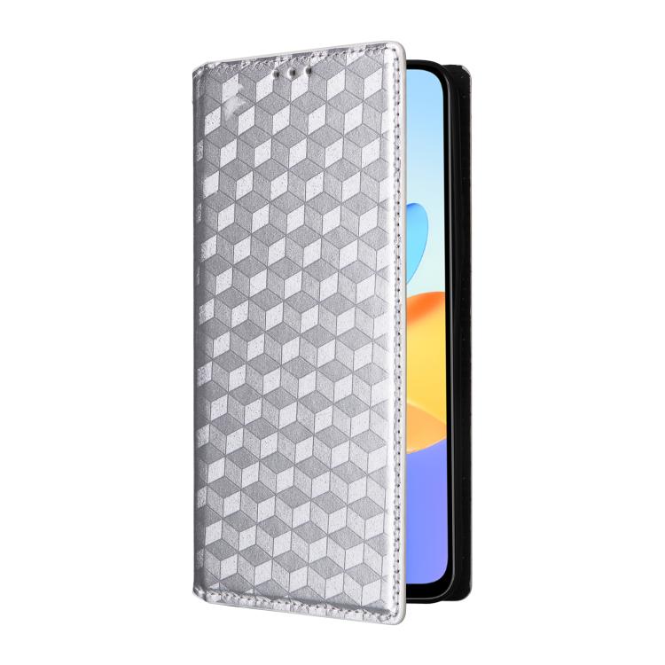 For Honor X7b / Play 50 Plus Cubic Grid Texture Flip Leather Phone Case