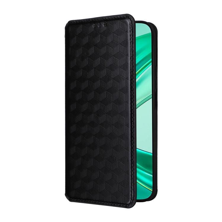 For Honor X8c 4G Cubic Grid Texture Flip Leather Phone Case