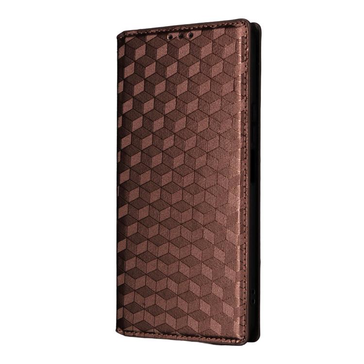 For Honor X60 5G / X9c Smart Cubic Grid Texture Flip Leather Phone Case