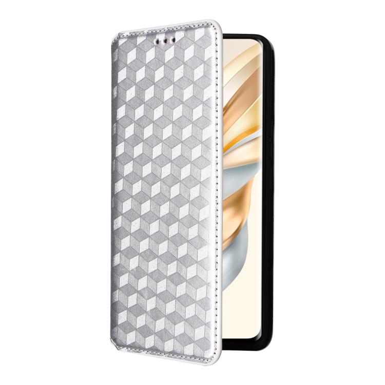For Honor X60 Pro 5G / X9c 5G Cubic Grid Texture Flip Leather Phone Case