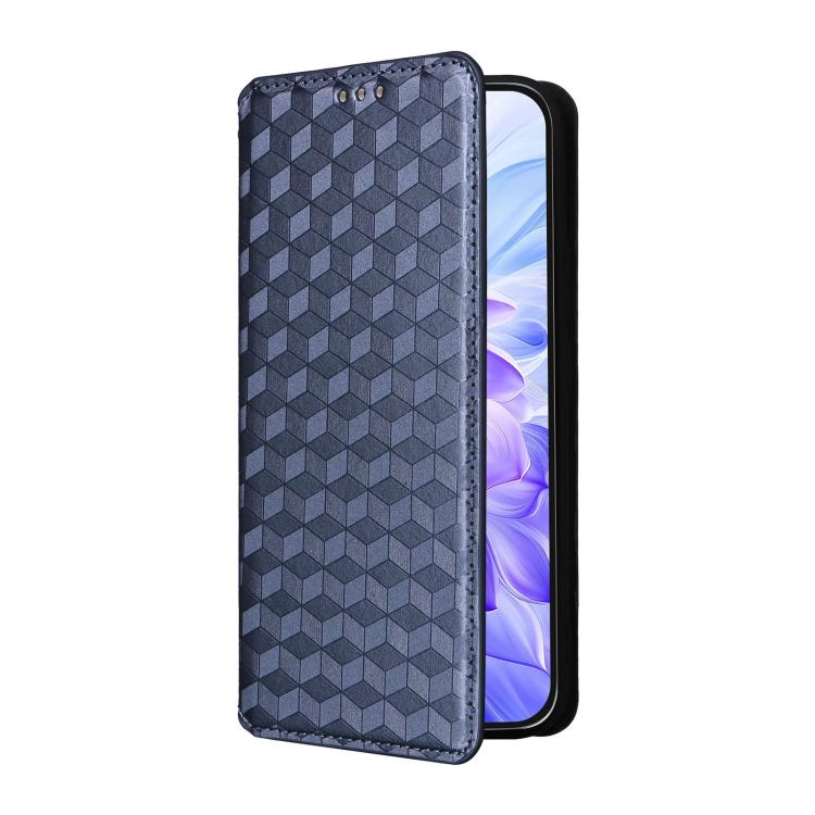 For Honor X60i 5G Cubic Grid Texture Flip Leather Phone Case