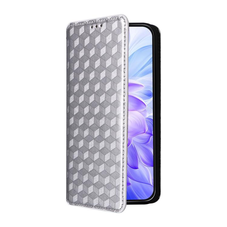 For Honor X60i 5G Cubic Grid Texture Flip Leather Phone Case