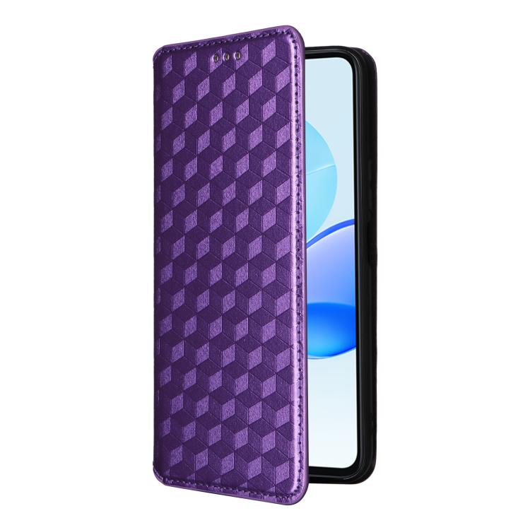 For Honor Play 50 / Play 50m Cubic Grid Texture Flip Leather Phone Case