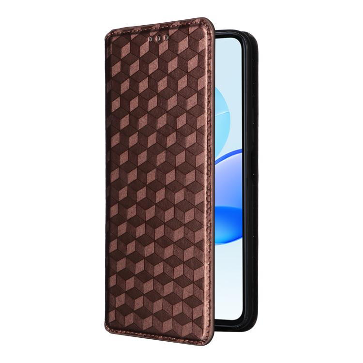 For Honor Play 50 / Play 50m Cubic Grid Texture Flip Leather Phone Case