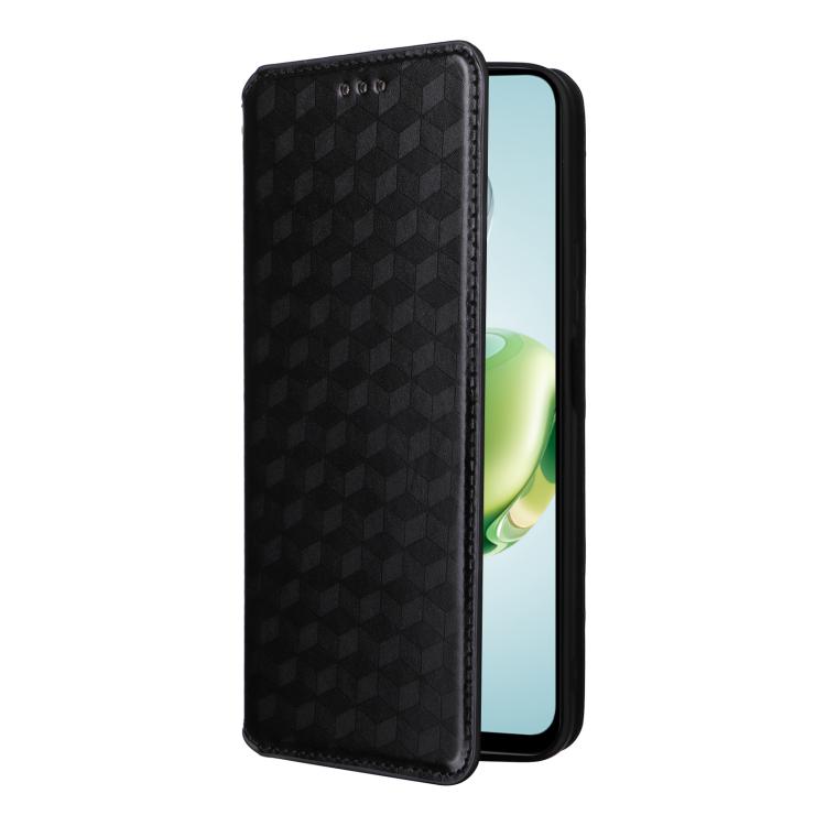 For Honor Play 60 Plus Cubic Grid Texture Flip Leather Phone Case