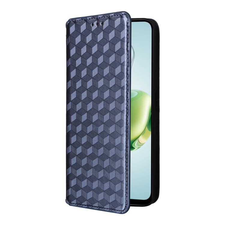 For Honor Play 60 Plus Cubic Grid Texture Flip Leather Phone Case