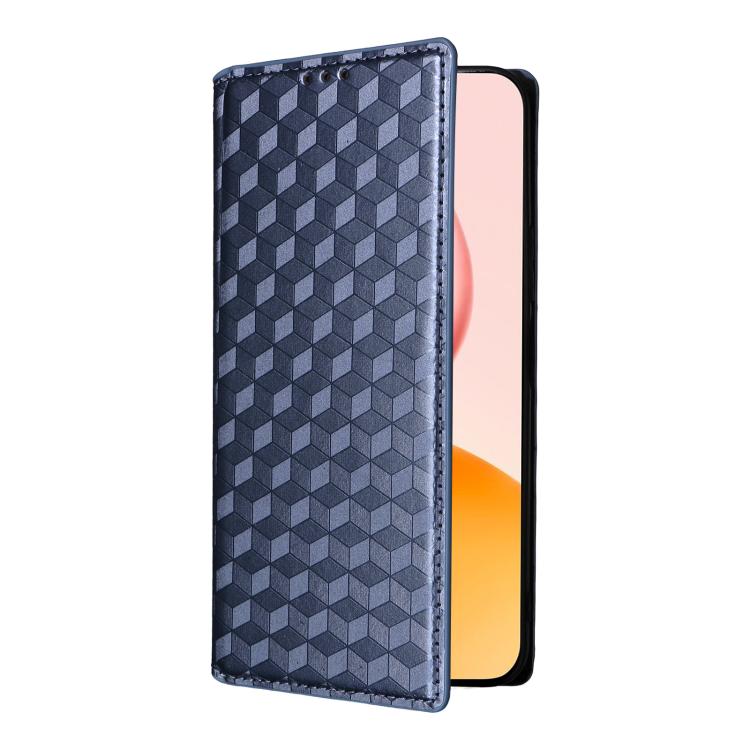 For Honor 400 Pro Global 160.8mm Cubic Grid Texture Flip Leather Phone Case