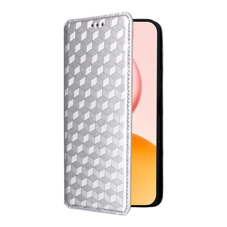 For Honor 400 Pro Global 160.8mm Cubic Grid Texture Flip Leather Phone Case