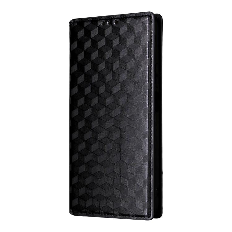 For Honor 400 Smart 5G Cubic Grid Texture Flip Leather Phone Case