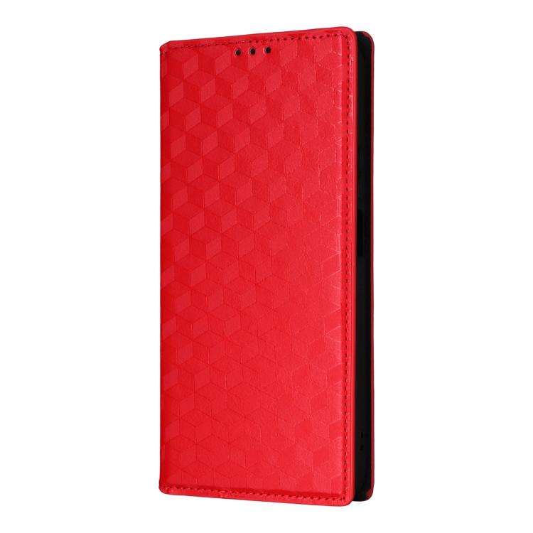 For Honor 400 Smart 5G Cubic Grid Texture Flip Leather Phone Case