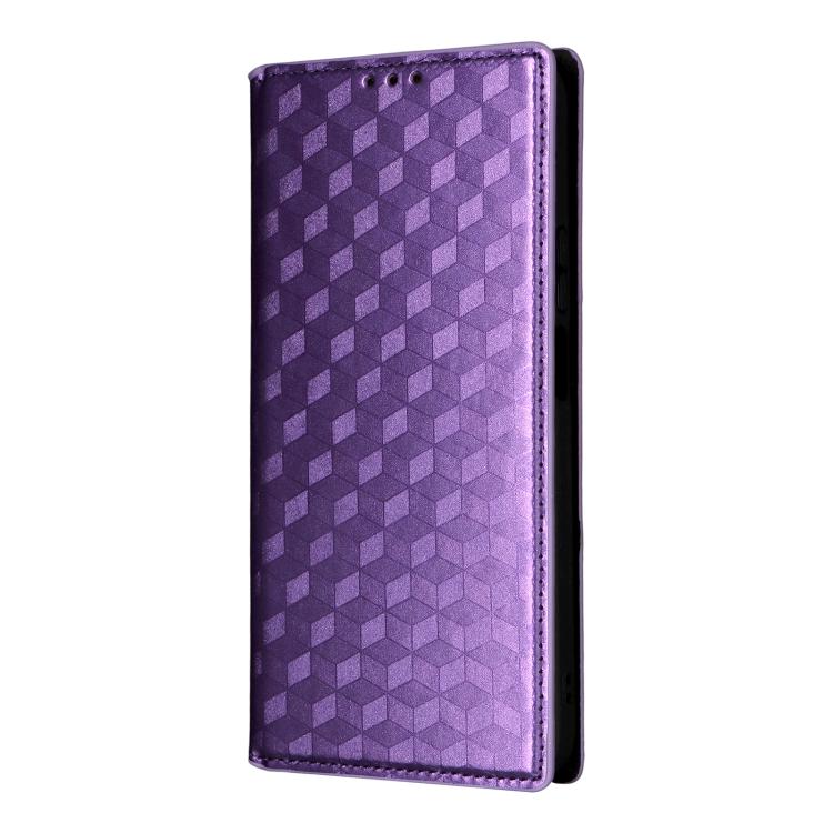 For Honor 400 Smart 5G Cubic Grid Texture Flip Leather Phone Case