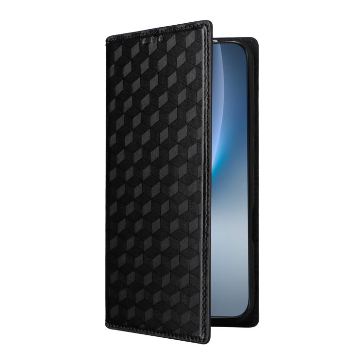 For Honor Magic8 Pro Cubic Grid Texture Flip Leather Phone Case
