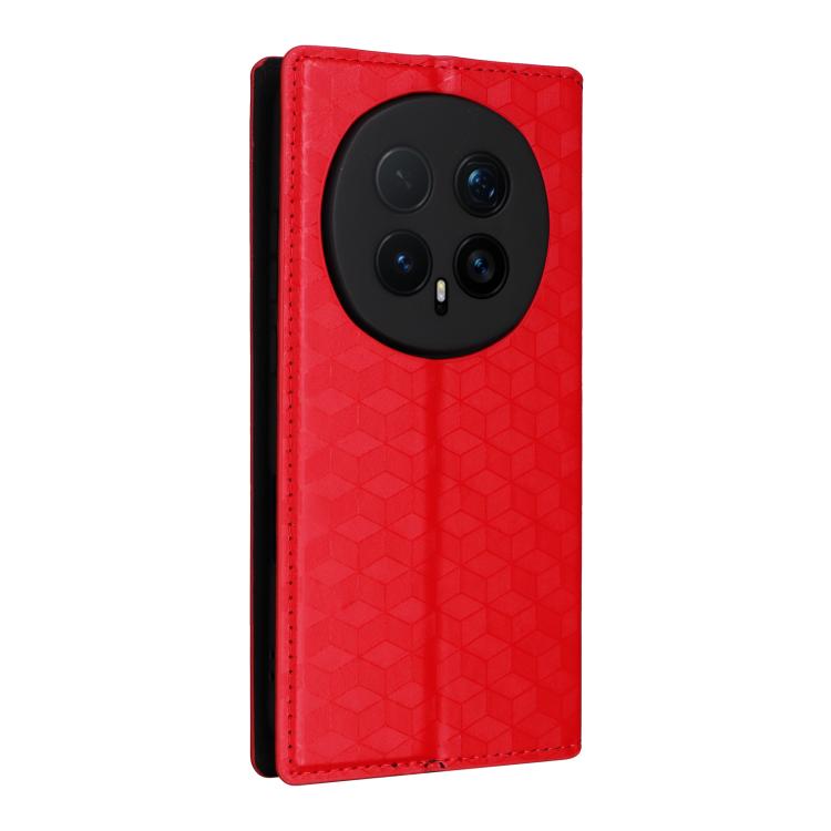 For Honor Magic8 Pro Cubic Grid Texture Flip Leather Phone Case