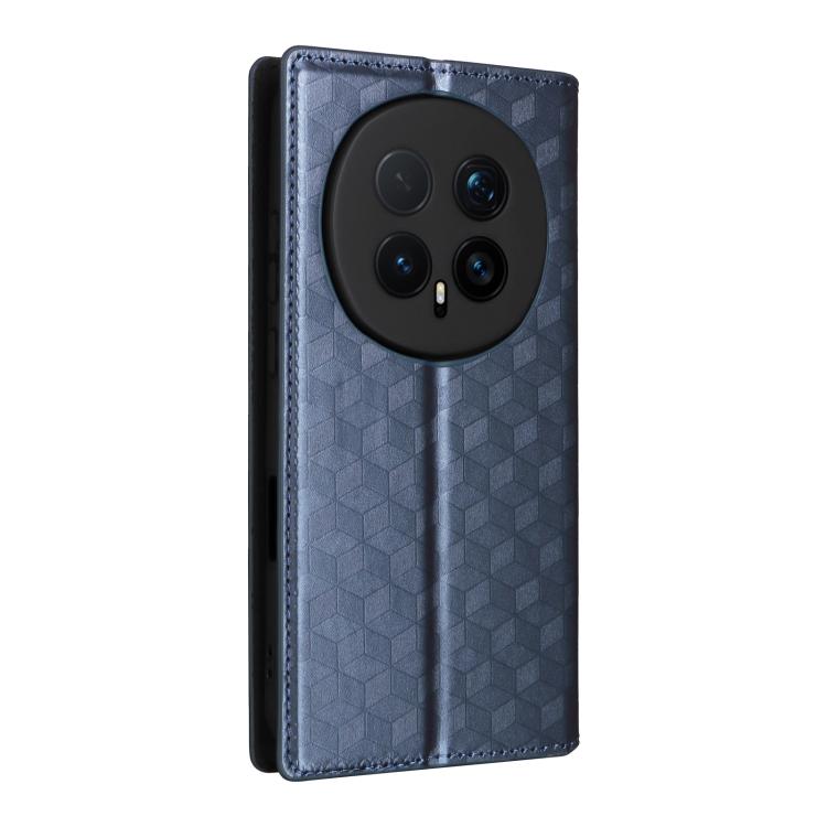 For Honor Magic8 Pro Cubic Grid Texture Flip Leather Phone Case