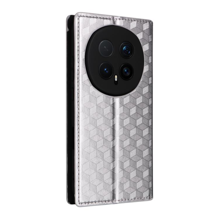 For Honor Magic8 Pro Cubic Grid Texture Flip Leather Phone Case