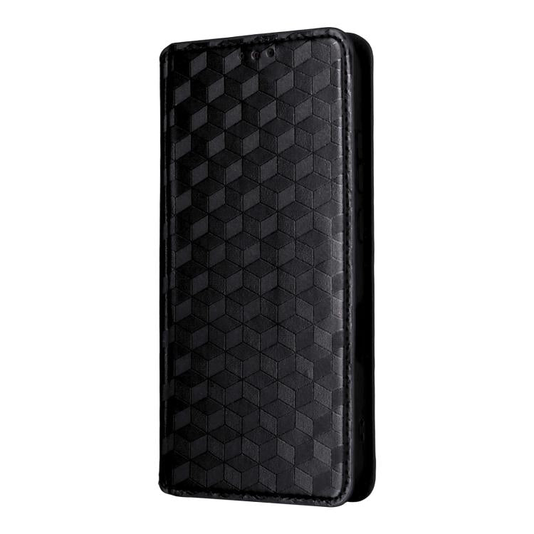 For Honor Magic8 Cubic Grid Texture Flip Leather Phone Case