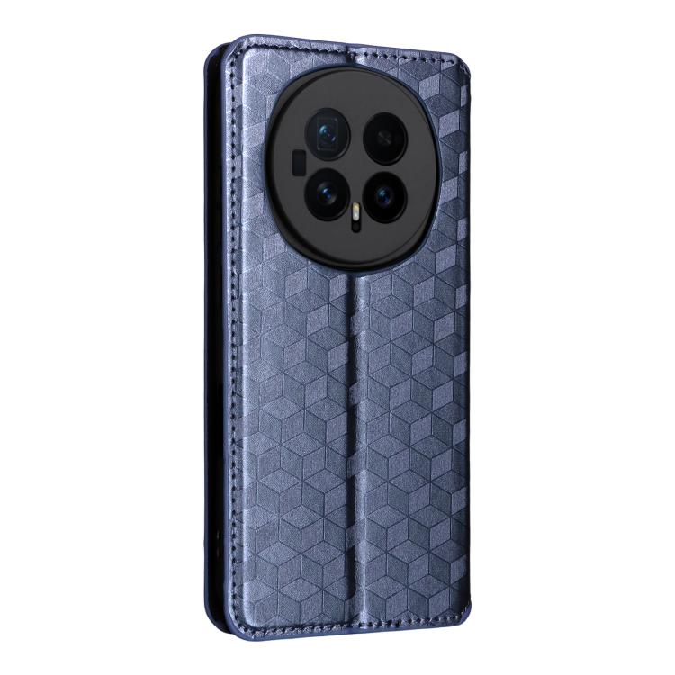 For Honor Magic8 Cubic Grid Texture Flip Leather Phone Case