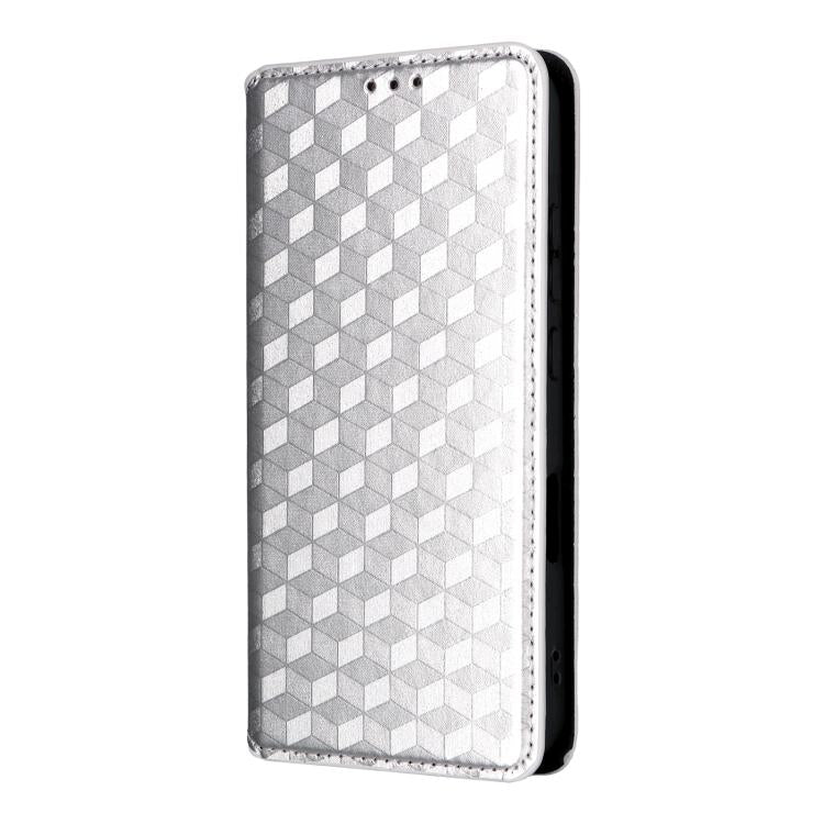 For Honor Magic8 Cubic Grid Texture Flip Leather Phone Case