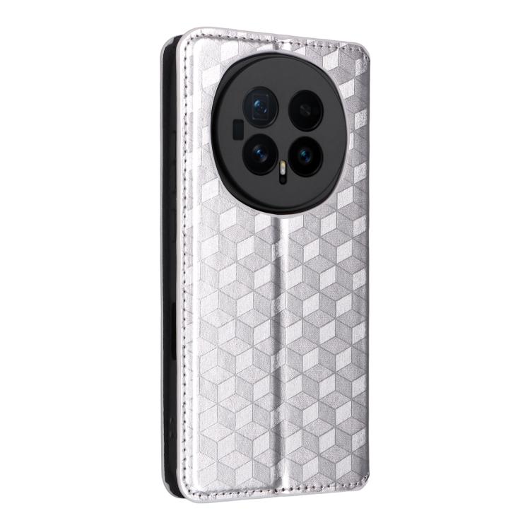 For Honor Magic8 Cubic Grid Texture Flip Leather Phone Case