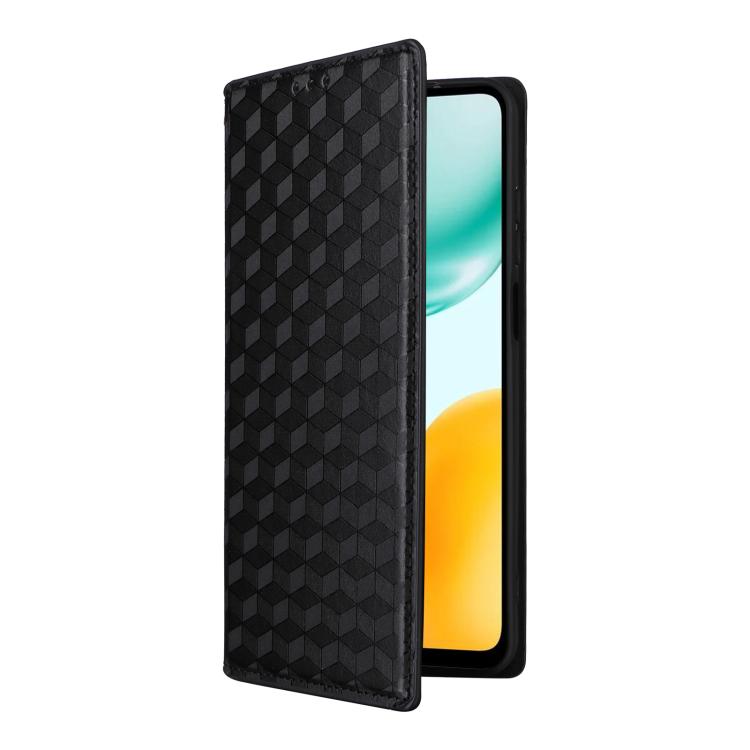 For Honor X5c Plus / X5c 4G Cubic Grid Texture Flip Leather Phone Case