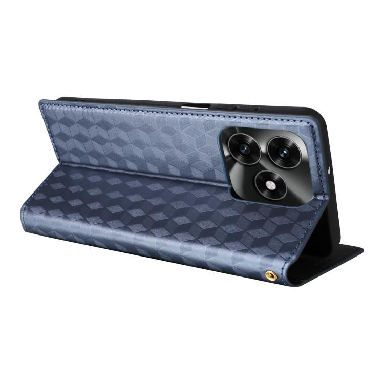 For Honor X5c Plus / X5c 4G Cubic Grid Texture Flip Leather Phone Case