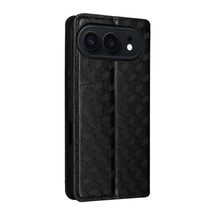 For Honor 500 / 500 Pro Global 155.8mm Cubic Grid Texture Flip Leather Phone Case
