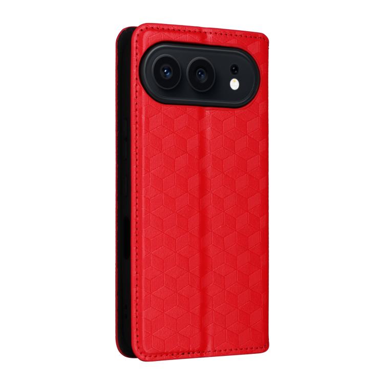 For Honor 500 / 500 Pro Global 155.8mm Cubic Grid Texture Flip Leather Phone Case